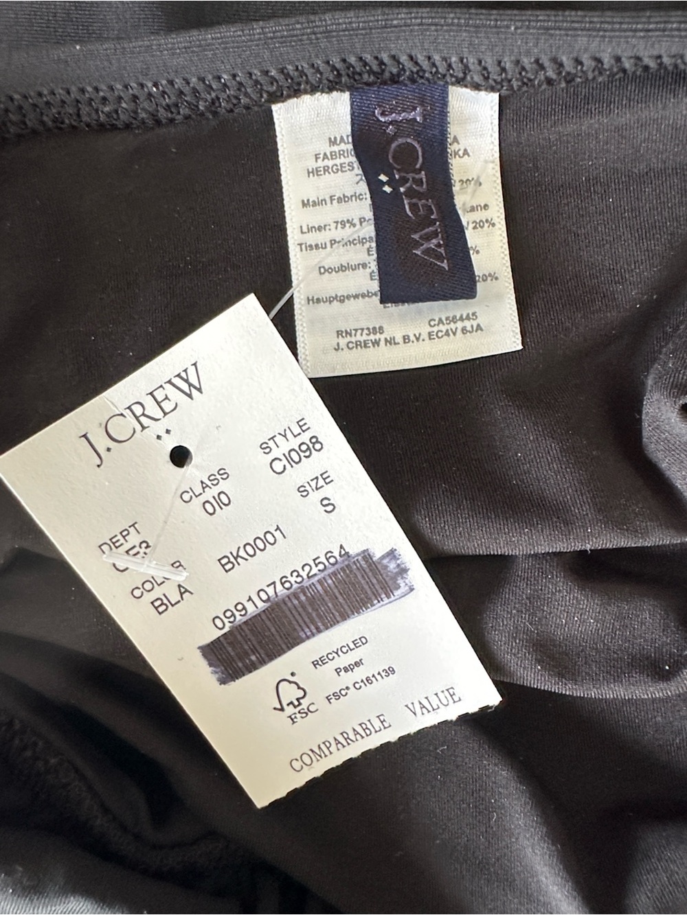 J. Crew Factory Women's Ruched Plunge One-Piece Swimsuit Black NWT Size Small - Picture 4 of 6